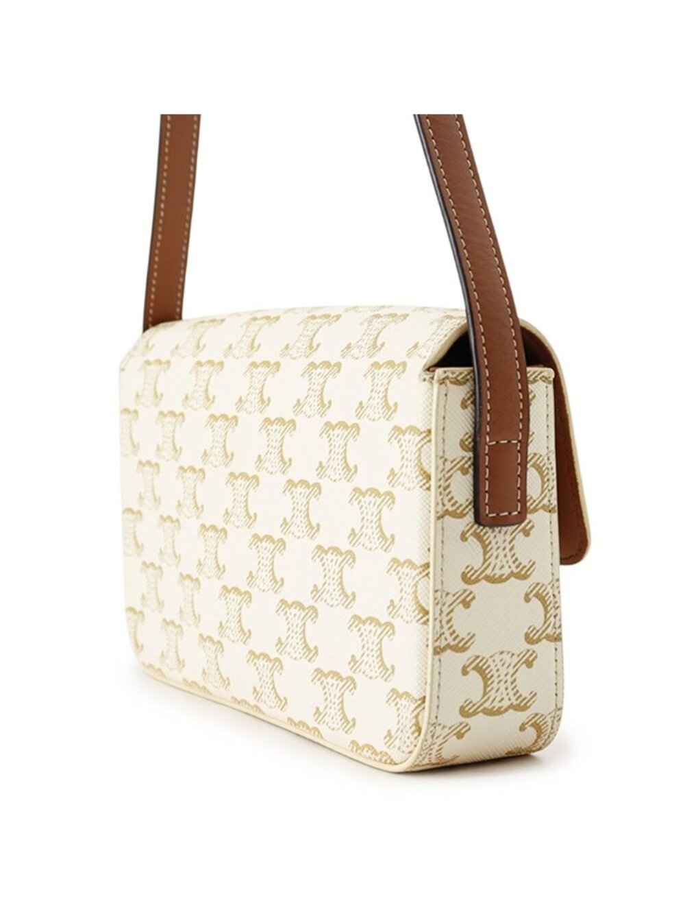 Celine Shoulder Bag Triomphe Claude Calfskin White - Picture 2 of 10